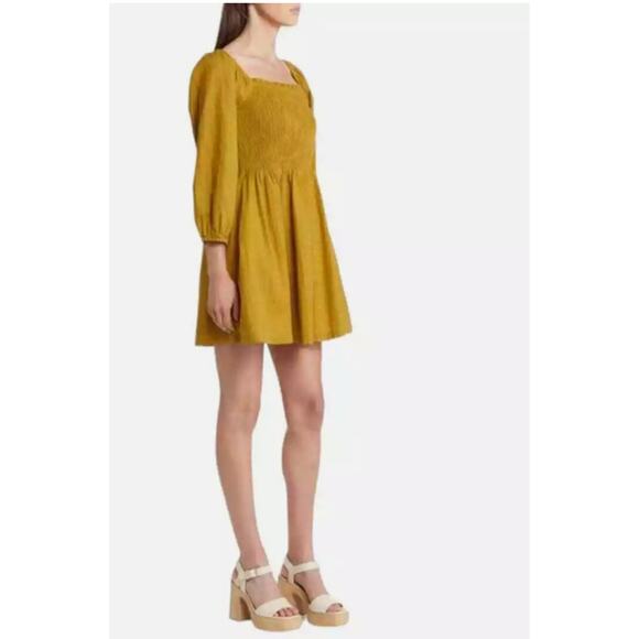 LOST + WANDER Smocked Bodice Mini Dress Size Small New‎ with Tags - Picture 3 of 7